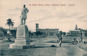 Sir Stuart Steuart Baileysin patsas, Dalhousie Square, Kalkutta, c1910 tekijältä Unbekannt