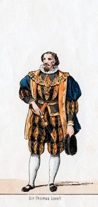 Sir Thomas Lovell, pukusuunnittelu Shakespearen näytelmään, Henry VIII, 1800-luku tekijältä Unbekannt