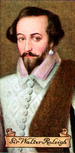 Sir Walter Raleigh, otettu savukekorttisarjasta, 1935 tekijältä Unbekannt