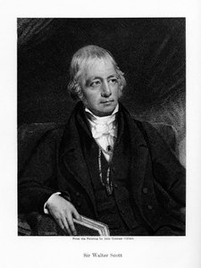 Sir Walter Scott, 1. Baronet, tuottelias skotlantilainen historiallinen kirjailija ja runoilija, 1800-luku tekijältä Unbekannt