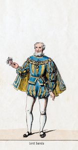Sir William Sands, pukusuunnittelu Shakespearen näytelmään Henry VIII, 1800-luku tekijältä Unbekannt