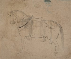 Luonnos hevosesta, 1700-luvun loppu. tekijältä Unbekannt