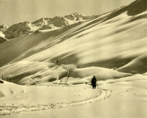 Hiihto Upper Schlossalmissa, lähellä Bad Hofgasteinia, Itävalta, vuodelta 1935. tekijältä Unbekannt