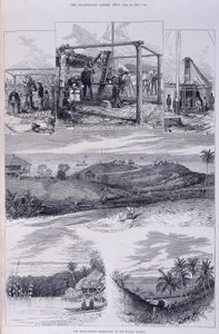 Auringonpimennys-observatorio, Nikobarsaaret, c1875 tekijältä Unbekannt