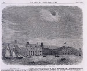 Auringonpimennys nähty Royal Observatoryn yllä, Greenwich, 1858 tekijältä Unbekannt