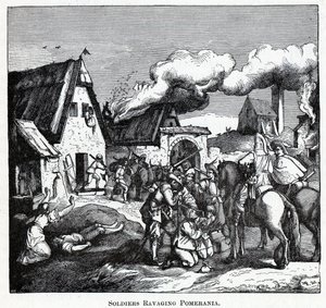Sotilaat tuhoavat Pommerin, 1882 tekijältä Unbekannt