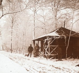 Sotilaat lumessa, Marquenterre, Pohjois-Ranska, c1914-c1918 tekijältä Unbekannt