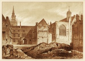 Kaakkoisnäkymä Guildhall Chapelille ja Blackwell Hallille, Lontoon City, 1886 tekijältä Unbekannt