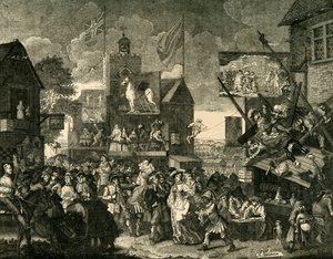 Southwarkin messut. Hogarthsin kuvan jälkeen, 1878. tekijältä Unbekannt