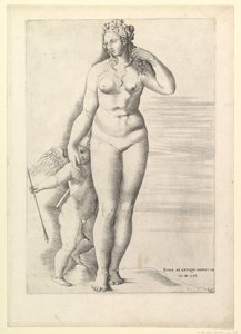 Roomalainen loistopeili: Venus ja Eros, 1561 tekijältä Unbekannt