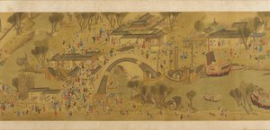Kevätjuhla joella, Qing-dynastia, 1700-luku. tekijältä Unbekannt