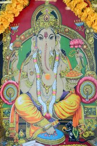Sri Tende Yuttapanin temppeli. Ganesh. Maalaus. Ho Chi Minh City. Vietnam tekijältä Unbekannt