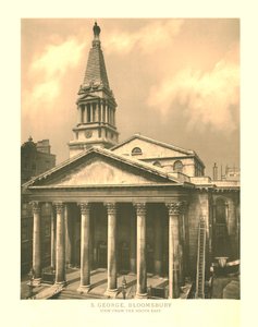 St George, Bloomsbury, Näkymä kaakkoispuolelta, 1800-luvun puoliväli. tekijältä Unbekannt