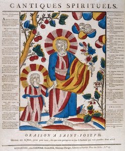 Pyhä Joosef ja Jeesus kävelevät käsi kädessä, 1700-luku tekijältä Unbekannt