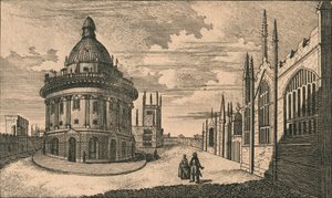 St. Marys Church ja Radcliffe-kirjasto Oxfordissa, 1700-luku. tekijältä Unbekannt