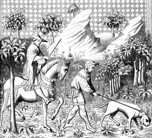 Hirvenmetsästys, 1300-luku 1849 tekijältä Unbekannt