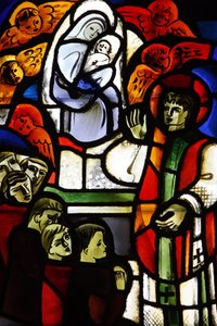 Lasimaalaus Don Boscoa Notre-Dame-de-la-Trinite kirkossa, Blois, Ranska tekijältä Unbekannt