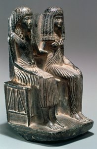 Muinaisen egyptiläisen virkamiehen ja hänen vaimonsa patsas, 1200-1200 eKr tekijältä Unbekannt