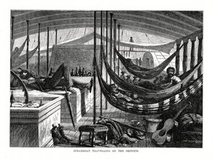 Höyrylaiva matkalla Orinocossa, Etelä-Amerikassa, 1877 tekijältä Unbekannt
