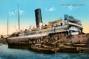 Höyrylaivan hiili, Port Said, Egypti, 1900-luku tekijältä Unbekannt