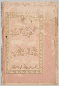 Leijonan ja gasellin leijonakohtaukset, n. 1710. tekijältä Unbekannt
