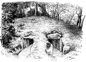 Kivikauden tumulus, jossa on kaksi kammiota, Rodding, Tanska, 1913 tekijältä Unbekannt