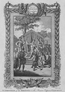 Brittien alistuminen Rooman keisari Claudiukselle, n. 1787 tekijältä Unbekannt