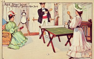 Pöytätennis Red Star Line -matkustaja-aluksella, 1907. tekijältä Unbekannt