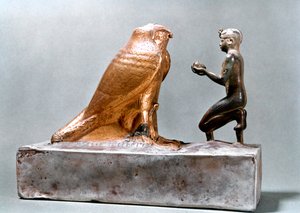 Taharqa haukka Hemenin edessä, muinainen egyptiläinen, 7. vuosisadalla eKr tekijältä Unbekannt