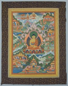 Tangka Buddhan kanssa, 1800-luku. tekijältä Unbekannt