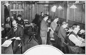 Daily Express -sanomalehden nauha- ja lennätinhuone, Lontoo, c1900 1903 tekijältä Unbekannt