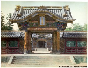 Temppelin portti, Shiba, Tokio, Japani, 1900-luvun alku tekijältä Unbekannt