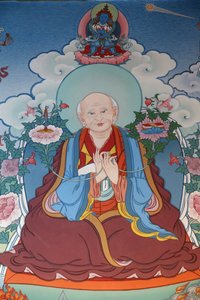Tuhannen buddhan temppeli Dashang Kagyu Ling -seura Maalausmunkki rukoilemassa, La Boulaye, Ranska tekijältä Unbekannt