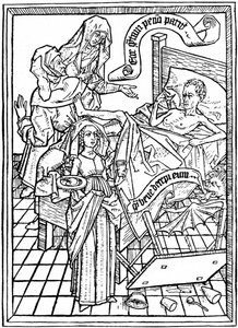 Kiusaus kärsimättömyyteen, c1465 1964. tekijältä Unbekannt