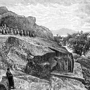 Terassi hautajaisuurneilla lähellä Amoyta, c1890 tekijältä Unbekannt