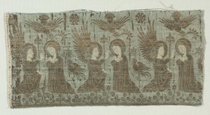 Tekstiilifragmentti ja ilmestys, 1370-1400. tekijältä Unbekannt