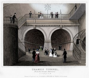 Thames-tunneli, Lontoo, 1800-luku tekijältä Unbekannt