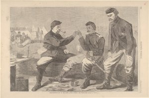 Kiitospäivä armeijassa - Illallisen jälkeen: The Wish-Bone Harpers Weekly, V..., 3. joulukuuta 1864. tekijältä Unbekannt