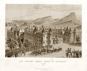 Muinainen Holyroodin kuninkaallinen palatsi. Edinburgh, 1800-luvun puoliväli tekijältä Unbekannt