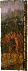 Enkeli ilmestyy paimenille taustalla, 1600. tekijältä Unbekannt