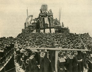 Yorkin arkkipiispa vierailee kuninkaallisen laivaston brittiläisten merimiesten luona, ensimmäinen maailmansota, 1914, c1920. tekijältä Unbekannt