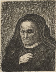Taiteilijan äiti käsi rinnassa, 1700-luku, 1700-luku. tekijältä Unbekannt
