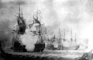 Taistelu Cape St Vincentissä, 1800-luku tekijältä Unbekannt