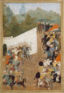 Shahbarghanin taistelu, Folio Padshahnaman keisarin kronikasta, 1600-luku. tekijältä Unbekannt