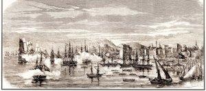 Sinopin taistelu 30. marraskuuta 1853, 1800-luvun puolivälissä. tekijältä Unbekannt