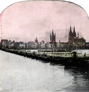 Venesilta Reinin yli, Köln, Saksa, 1900-luvun alku tekijältä Unbekannt