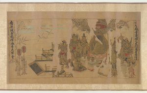 Buddha puhuu Yamarajalle Kusinagarassa, 1100-1300-luku. tekijältä Unbekannt