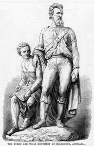 Burke and Wills -monumentti Melbournessa, Australiassa, 1865 tekijältä Unbekannt