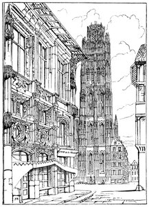 Katedraalin torni, Rouen, 1835 1900 tekijältä Unbekannt