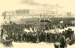 Chartist Meeting Kennington Commonissa, 1848, c1878. tekijältä Unbekannt